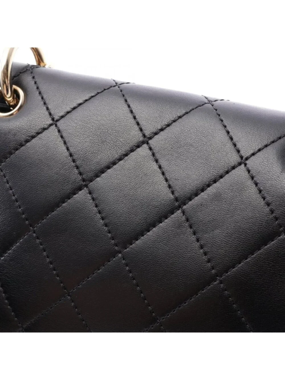 Chanel Shoulder Bag Quilted Black Lambskin Small Flap Chain